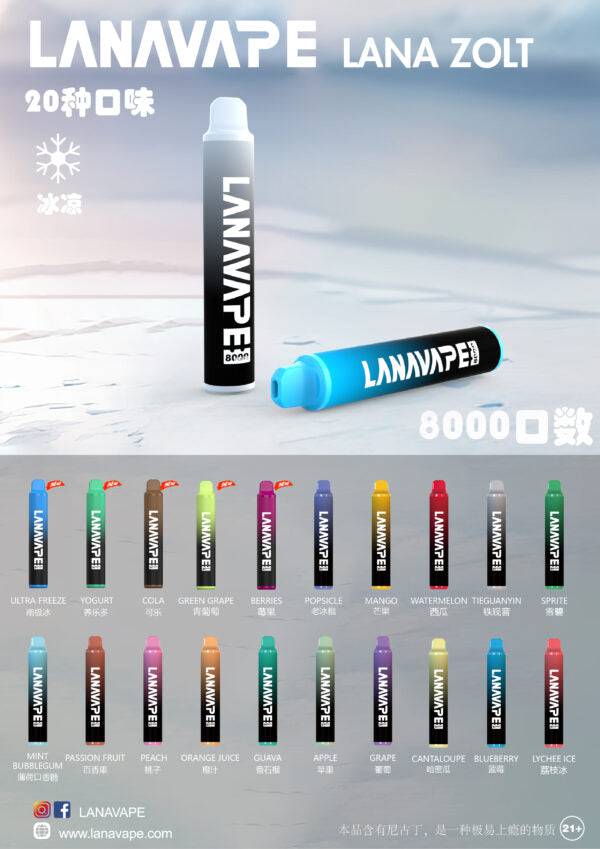 LANA ZOLT抛棄式8000口一次性 - PURE