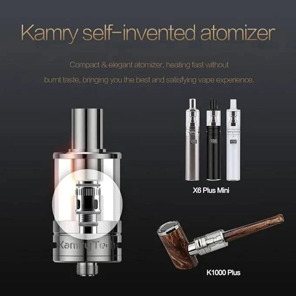 kamry k1000 Plus Atomizer 2ml Empty Tank for Wood Color e-cig Pipe - PURE