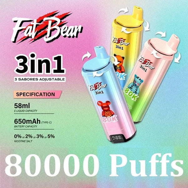 Fat Bear Triple 3 in 1 80000 Puffs - PURE