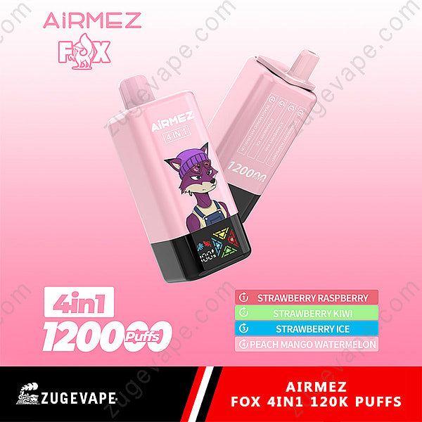 Airmez Fox 120000 Puffs 4 in 1 Flavors 120k Disposable Vape